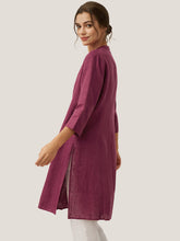 Load image into Gallery viewer, 100% Linen Hand Button Long Top DILLON
