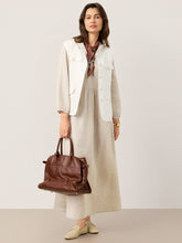 Load image into Gallery viewer, 100% Linen Sculpted-Hood Caftan Maxi Dress LINETTE
