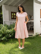 Load image into Gallery viewer, 100% Linen Natural Summer V-Neck Dress ALEXA
