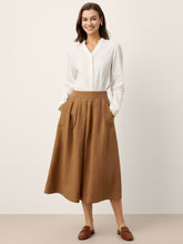 Load image into Gallery viewer, 100% Linen Pleated Side Button Skirt LILITH

