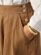 Load image into Gallery viewer, 100% Linen Pleated Side Button Skirt LILITH
