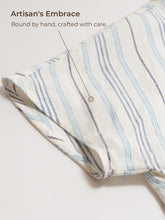 Load image into Gallery viewer, 100% Linen Pleated Striped Pullover Top VIA
