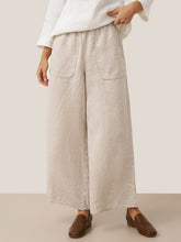 Load image into Gallery viewer, 100% Linen Pocket Wide Leg Pants THALIA
