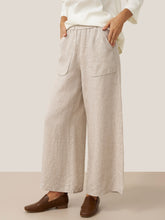 Load image into Gallery viewer, 100% Linen Pocket Wide Leg Pants THALIA
