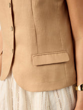 Load image into Gallery viewer, 100% Linen Cinch-Back Sleeveless Tailored Vest BRONWYN
