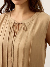 Load image into Gallery viewer, 100% Linen Sleeveless Tie-Neck Pintucked Maxi Dress MILLICENT
