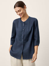 Load image into Gallery viewer, 100% Linen Sculpted Accordion Pleat Crew Neck Shirt RANA

