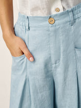 Load image into Gallery viewer, 100% Linen Sculpted Pleat Elasticated Back Relaxed Pants VERIDIANA
