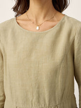 Load image into Gallery viewer, 100% Linen Shirred Waistline Patch Pocket Maxi Dress MARCELLA
