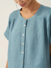 Load image into Gallery viewer, 100% Linen Short Sleeve Crew Neck Shirt FINA
