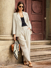 Load image into Gallery viewer, 100% Linen Sketch Stripe Suit Set ELOISE
