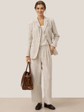 Load image into Gallery viewer, 100% Linen Sketch Stripe Suit Set ELOISE
