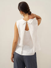 Load image into Gallery viewer, 100% Linen Structured Collar Sleeveless Blouse BLAIR
