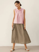 Load image into Gallery viewer, 100% Linen Structured Collar Sleeveless Blouse BLAIR
