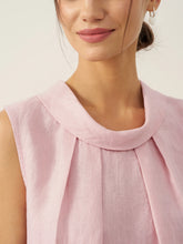 Load image into Gallery viewer, 100% Linen Structured Collar Sleeveless Blouse BLAIR
