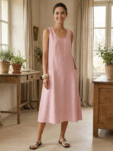 Load image into Gallery viewer, 100% Linen Swing Beach Tank Dress GIANA
