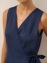 Load image into Gallery viewer, 100% Linen V-Neck One-Piece Ruffle Hem Maxi Dress MAYA
