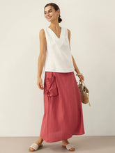Load image into Gallery viewer, 100% Linen Drawstring Pocket Skirt TESS
