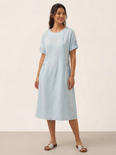 Load image into Gallery viewer, 100% Linen Vintage A-Line Button Detail Maxi Dress AMIN

