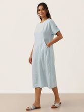 Load image into Gallery viewer, 100% Linen Vintage A-Line Button Detail Maxi Dress AMIN
