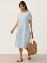 Load image into Gallery viewer, 100% Linen Vintage A-Line Button Detail Maxi Dress AMIN
