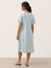Load image into Gallery viewer, 100% Linen Vintage A-Line Button Detail Maxi Dress AMIN
