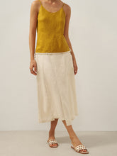 Load image into Gallery viewer, 100% Linen Elastic Waist Angled Wrap Skirt FRESSA
