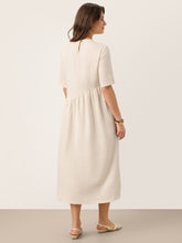 Load image into Gallery viewer, 100% Linen Arch-Seam Fluid Maxi Dress EUDORA
