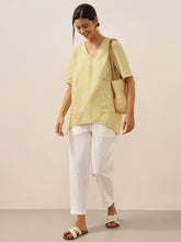 Load image into Gallery viewer, 100% Linen Asymmetric Hem Long Top ISLA
