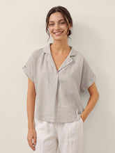 Load image into Gallery viewer, 100% Linen Blazer-Inspired Pullover Top DINA
