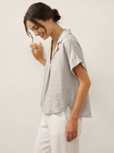 Load image into Gallery viewer, 100% Linen Blazer-Inspired Pullover Top DINA
