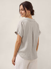 Load image into Gallery viewer, 100% Linen Blazer-Inspired Pullover Top DINA
