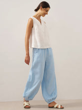 Load image into Gallery viewer, 100% Linen Broad Elastic Waistband Pants TALIA
