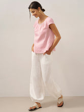 Load image into Gallery viewer, 100% Linen Broad Elastic Waistband Pants TALIA
