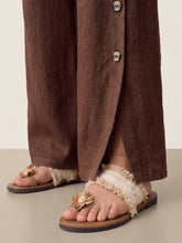 Load image into Gallery viewer, 100% Linen Buttoned Slit-Hem Pants KATYA

