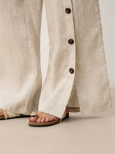 Load image into Gallery viewer, 100% Linen Buttoned Slit-Hem Pants KATYA
