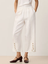 Load image into Gallery viewer, 100% Linen Buttoned Split-Hem Pants ALINA
