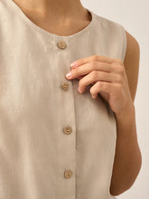 Load image into Gallery viewer, 100% Linen Buttons Down Tank Top ERIN
