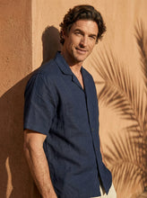 Load image into Gallery viewer, 100% Linen Camp-Collar Elbow-Sleeve Shirt HENRY
