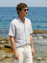 Load image into Gallery viewer, 100% Linen Camp-Collar Elbow-Sleeve Shirt HENRY
