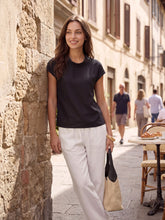Load image into Gallery viewer, 100% Linen Cap Sleeve Soft-Fold Collar Top YVONNE
