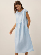 Load image into Gallery viewer, 100% Linen Cap Sleeve Washed Maxi Dress JOAN
