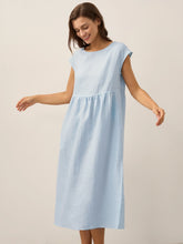 Load image into Gallery viewer, 100% Linen Cap Sleeve Washed Maxi Dress JOAN
