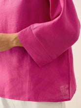 Load image into Gallery viewer, 100% Linen Dropped Collar Long-Sleeve Top TRISTAN
