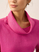 Load image into Gallery viewer, 100% Linen Dropped Collar Long-Sleeve Top TRISTAN
