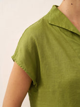 Load image into Gallery viewer, 100% Linen Collared Cap Sleeve Top IVY
