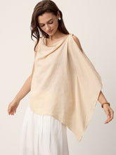 Load image into Gallery viewer, 100% Linen Cowl-Neck Asymmetric Top LEVINA
