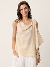 Load image into Gallery viewer, 100% Linen Cowl-Neck Asymmetric Top LEVINA
