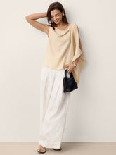 Load image into Gallery viewer, 100% Linen Cowl-Neck Asymmetric Top LEVINA
