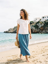 Load image into Gallery viewer, 100% Linen Crescent Collar Flutter Sleeve Top FARA

